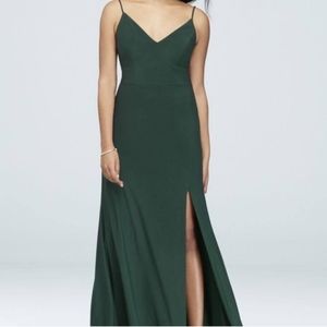 Nordstrom Jump Apparel Forest Green Plunge JerseyGown Size 6
